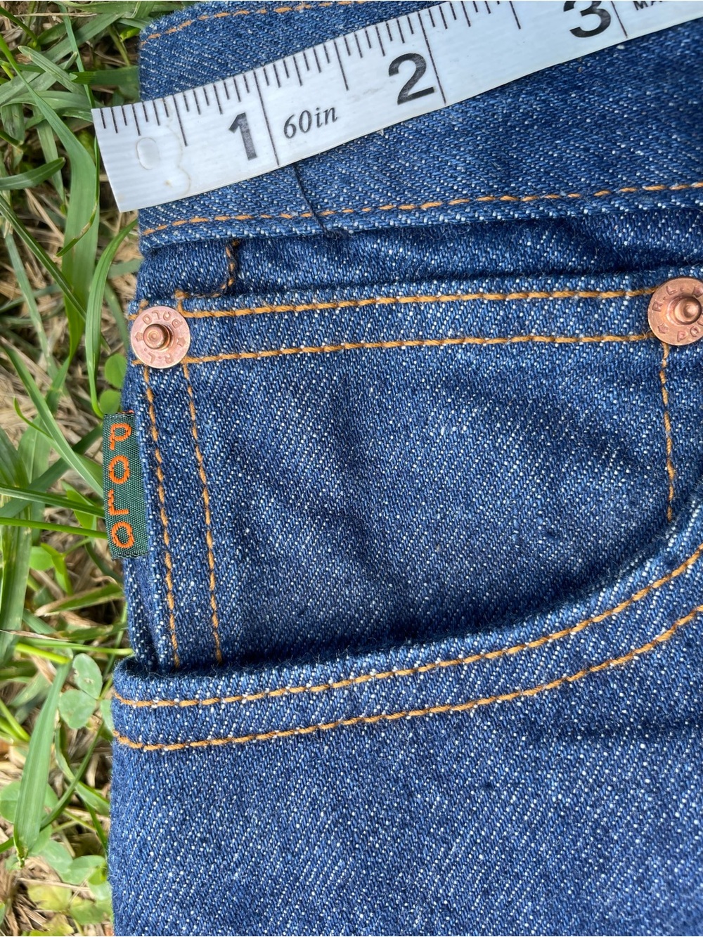 Vintage 1984 Polo Ralph Lauren Straight Jeans Dark Indigo Denim Loop Pockets - Picture 6 of 7